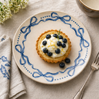 Classic Blue Ribbon Wreath Plates - Set of 4