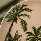 Vintage Tropical Palm Tree Plates - Set of 4