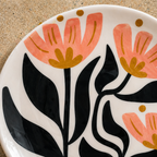 Mid-Century Modern Floral Plates - Set of 4