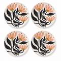 Mid-Century Modern Floral Plates - Set of 4