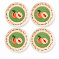 Orchard Peach & Floral Garland Plates - Set of 4