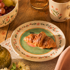 Orchard Peach & Floral Garland Plates - Set of 4