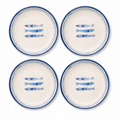 Coastal Blue Sardine Motif Plates - Set of 4