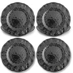 Hammered Gloss Black Scalloped Plates - Set of 4